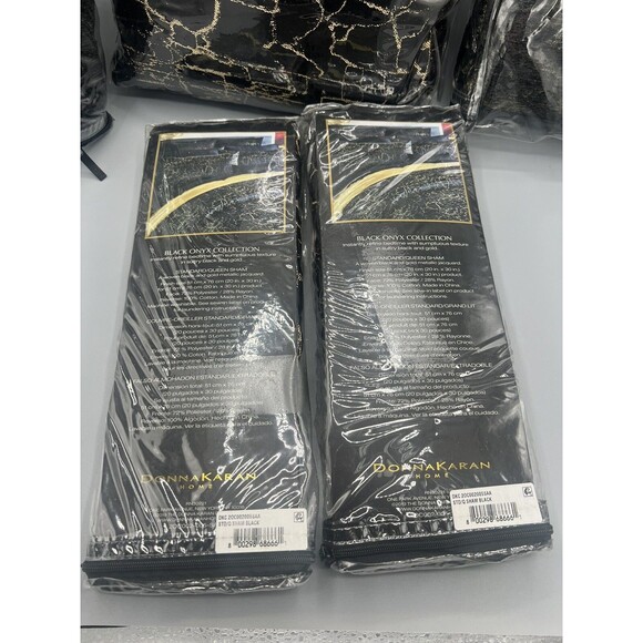 Donna Karan Black Onyx Full/Queen Duvet Cover + 2 Standard Shams + 2 Euro Shams - Picture 16 of 16